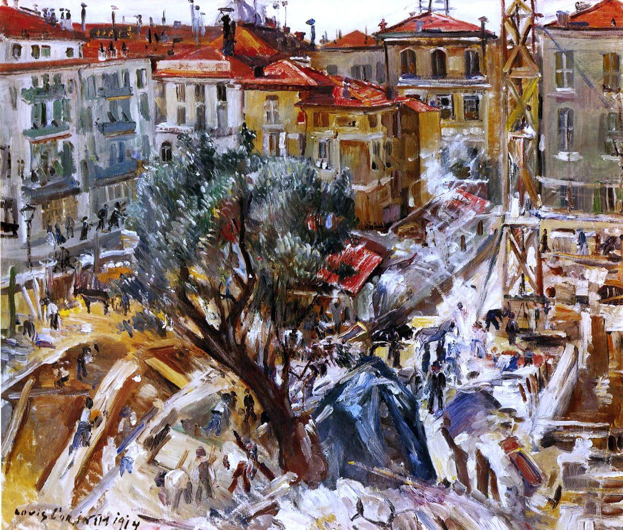 Lovis Corinth Building Under Construction in Monte Carlo - Canvas Print