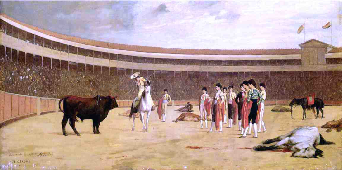Jean-Leon Gerome Bull and Picador - Canvas Print