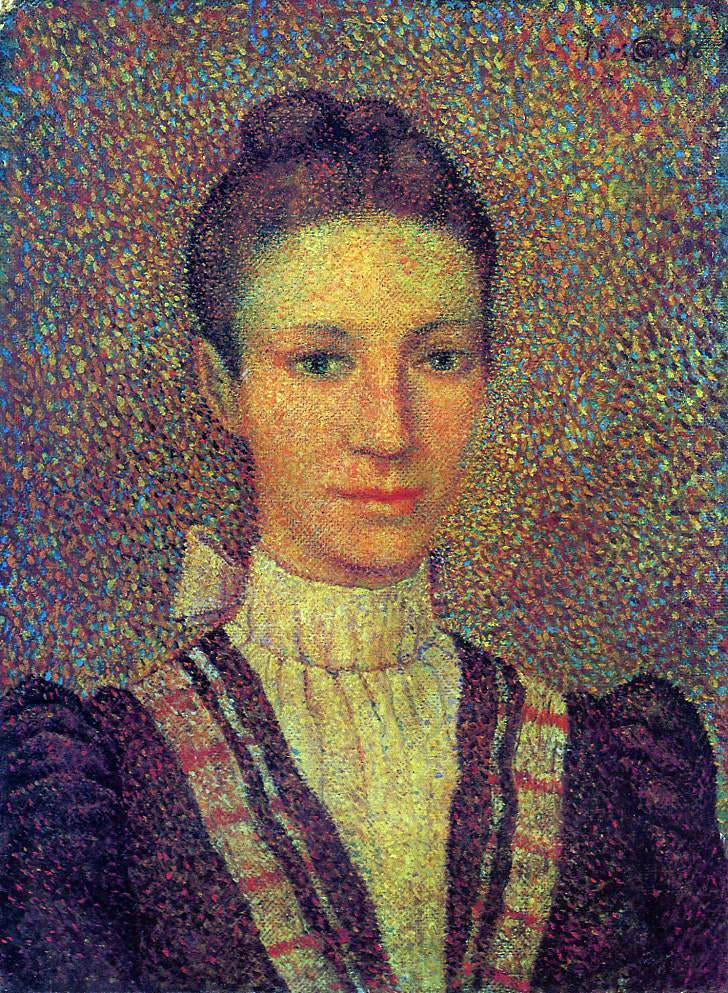 Georges Lemmen Bust of a Young Girl - Canvas Print