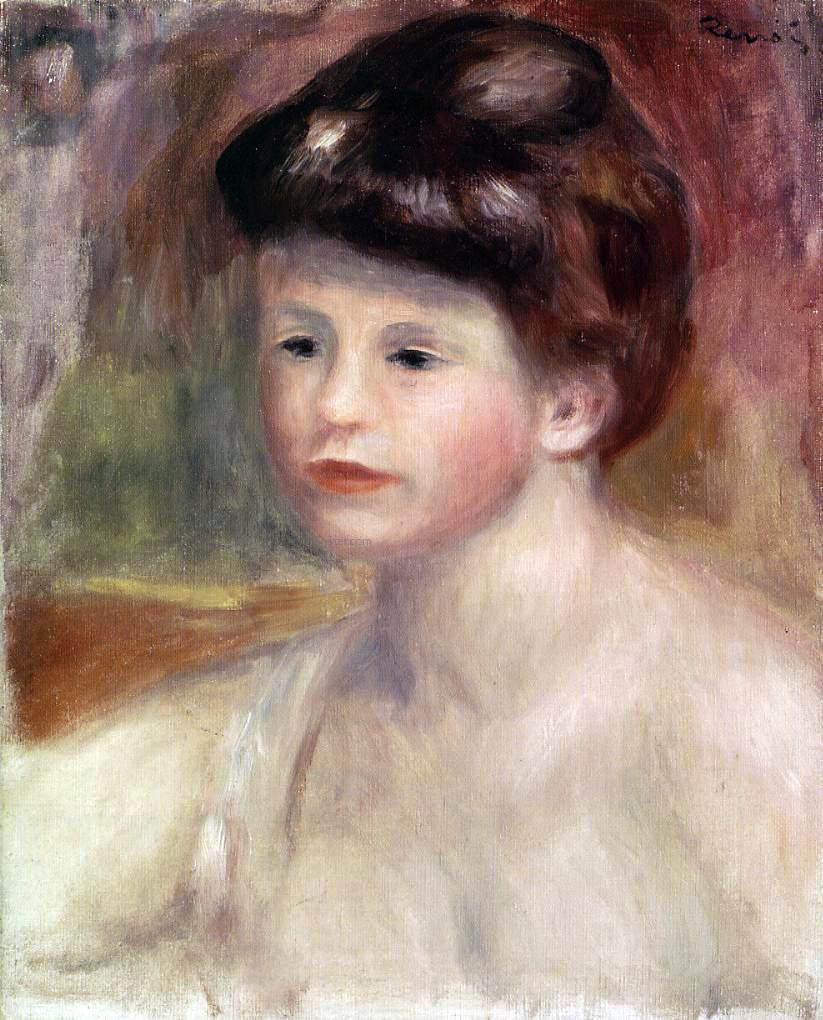 Pierre Auguste Renoir Bust of a Young Woman - Canvas Print