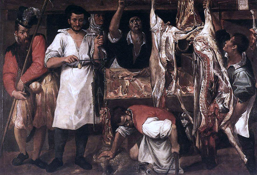 Annibale Carracci Butcher's Shop - Canvas Print