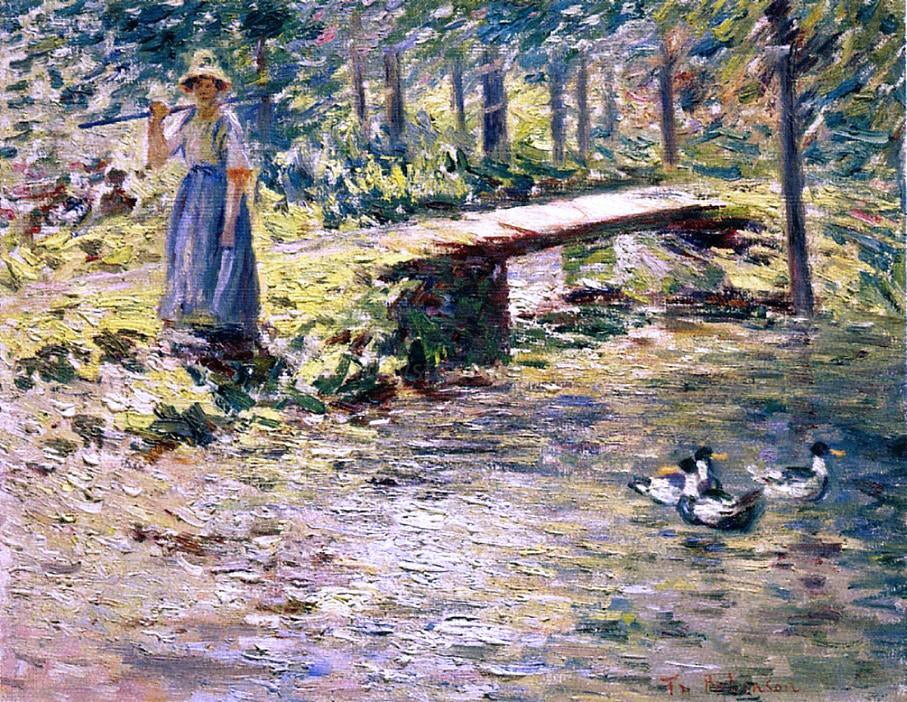 Theodore Robinson By the Brook - Canvas Print