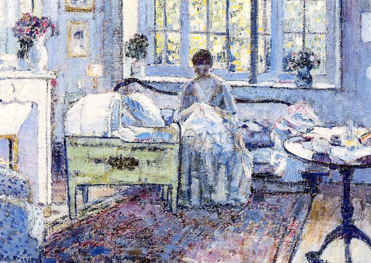 Frederick Carl Frieseke At the Cradle - Canvas Print