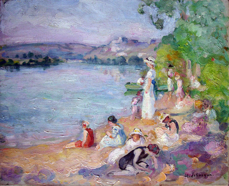 Henri Lebasque By the Lake Shore - Canvas Print