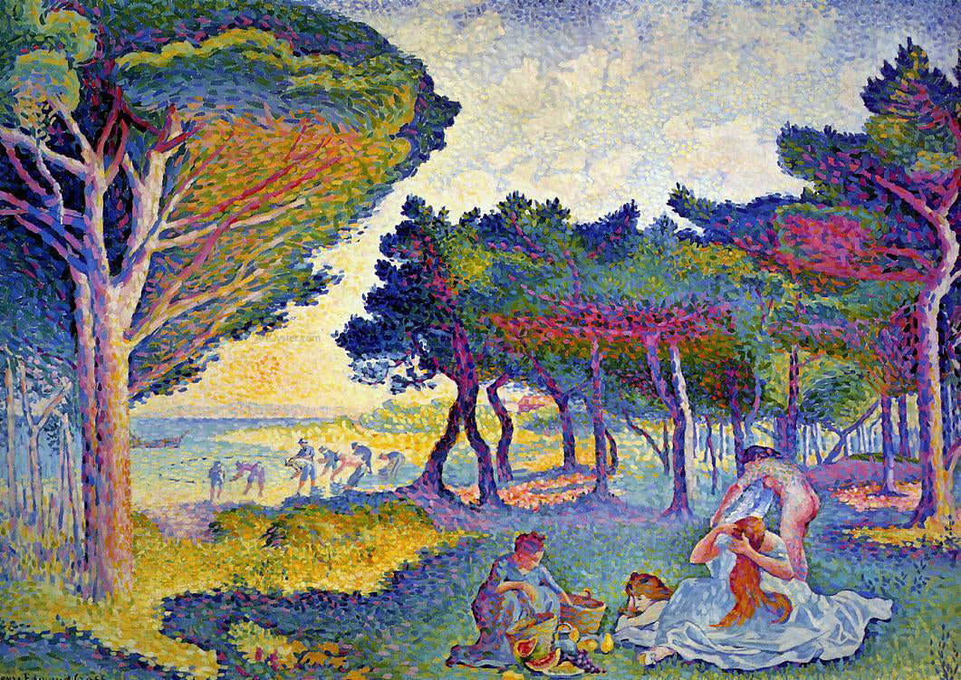 Henri Edmond Cross By the Mediterranean - Canvas Print