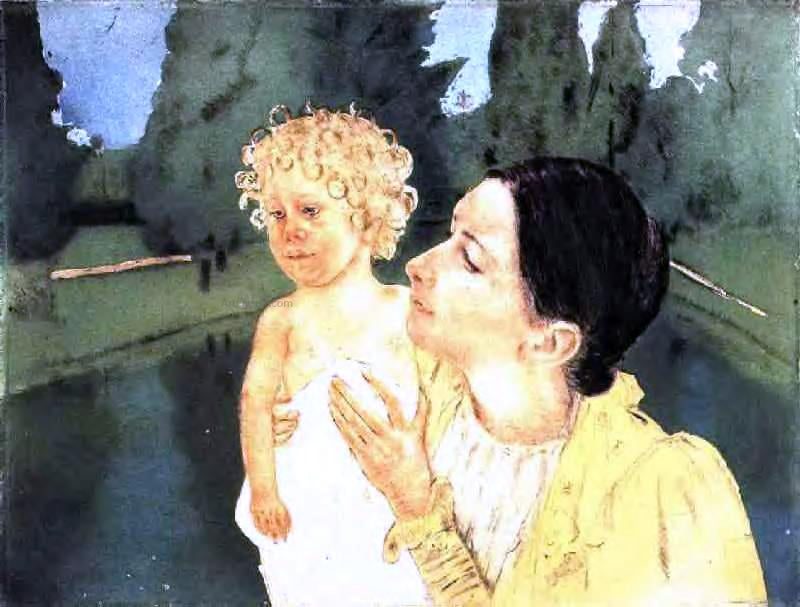 Mary Cassatt By the Pond - Canvas Print