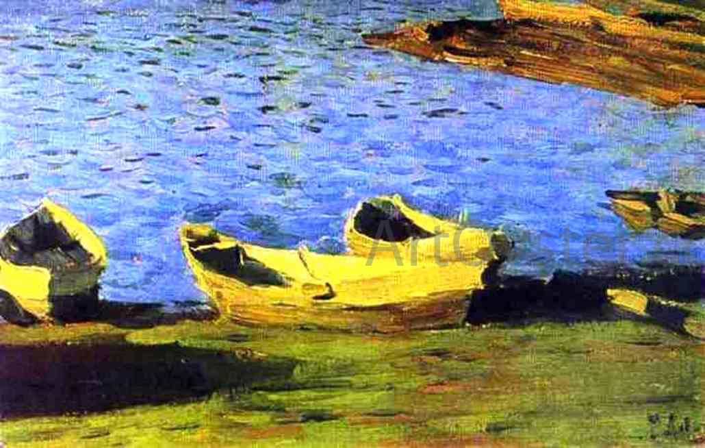 Isaac Ilich Levitan A Scene by the Riverside - Canvas Print