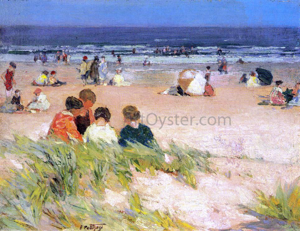 Edward Potthast By the Shore - Canvas Print