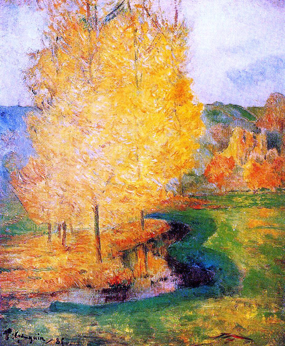 Paul Gauguin By the Stream, Autumn - Canvas Print