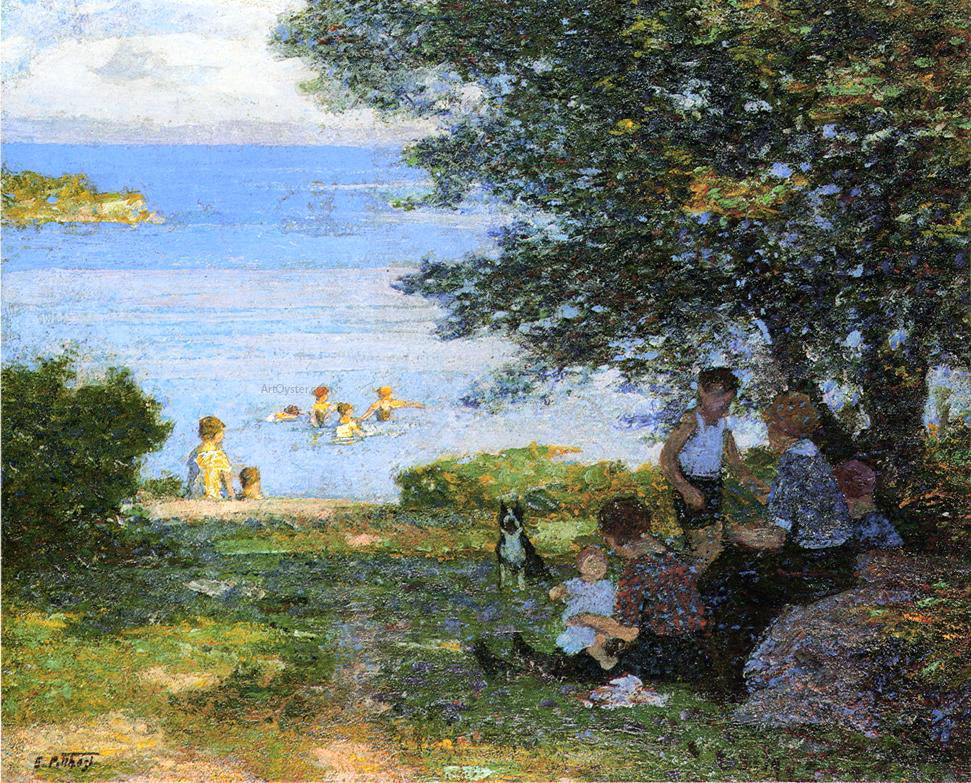 Edward Potthast By the Water - Canvas Print