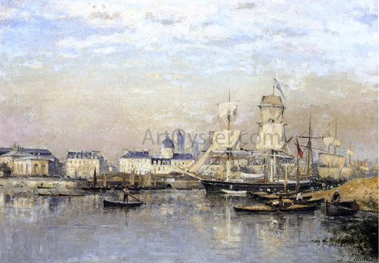 Stanislas Lepine Caen, l'Orne et la Coupole Saint-Jean, depuis la rive droit en face du Grand Cours - Canvas Print