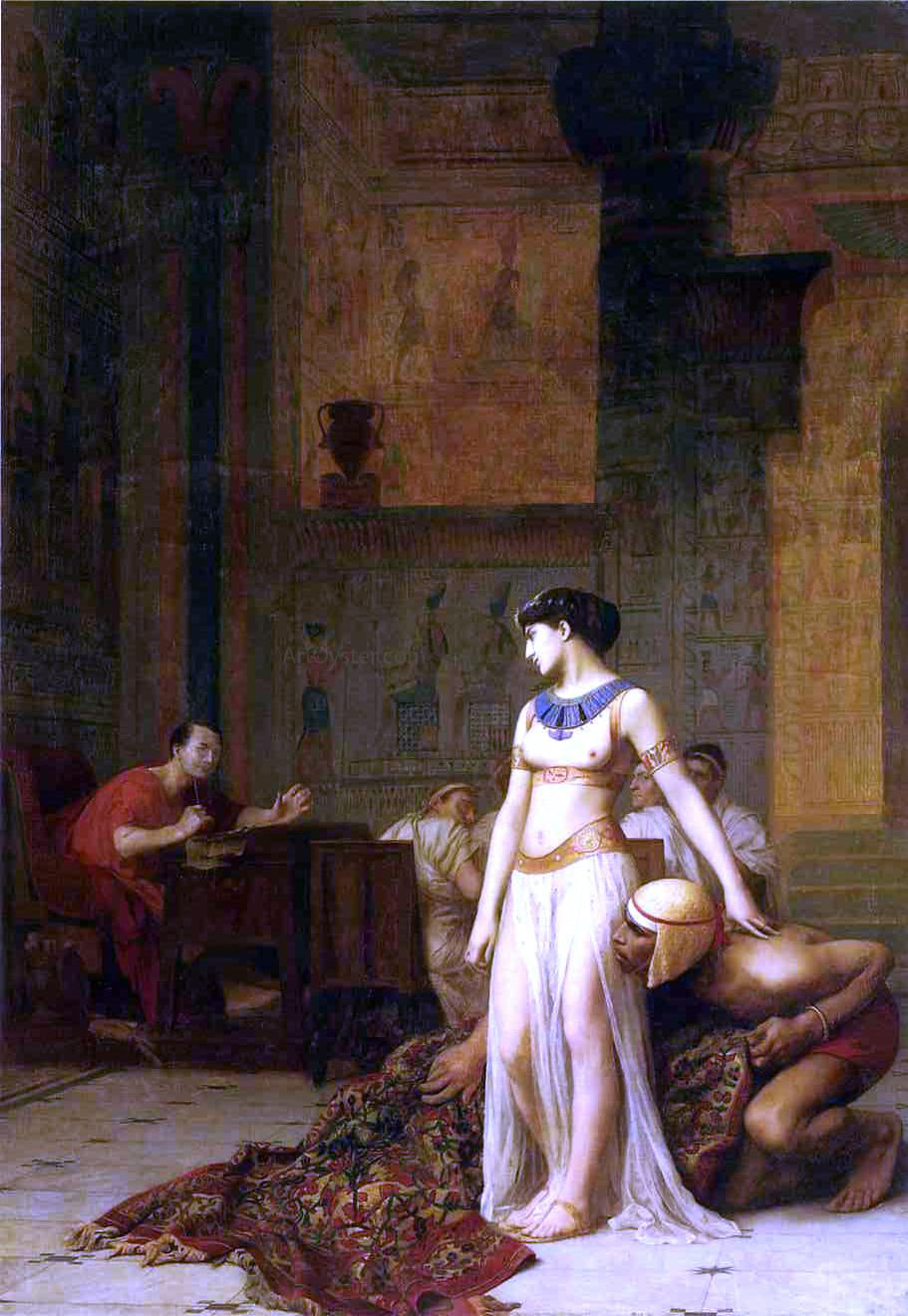 Jean-Leon Gerome Caesar and Cleopatra - Canvas Print