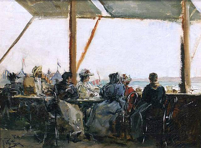 Julio Vila Prades Cafe en la Terraza - Canvas Print