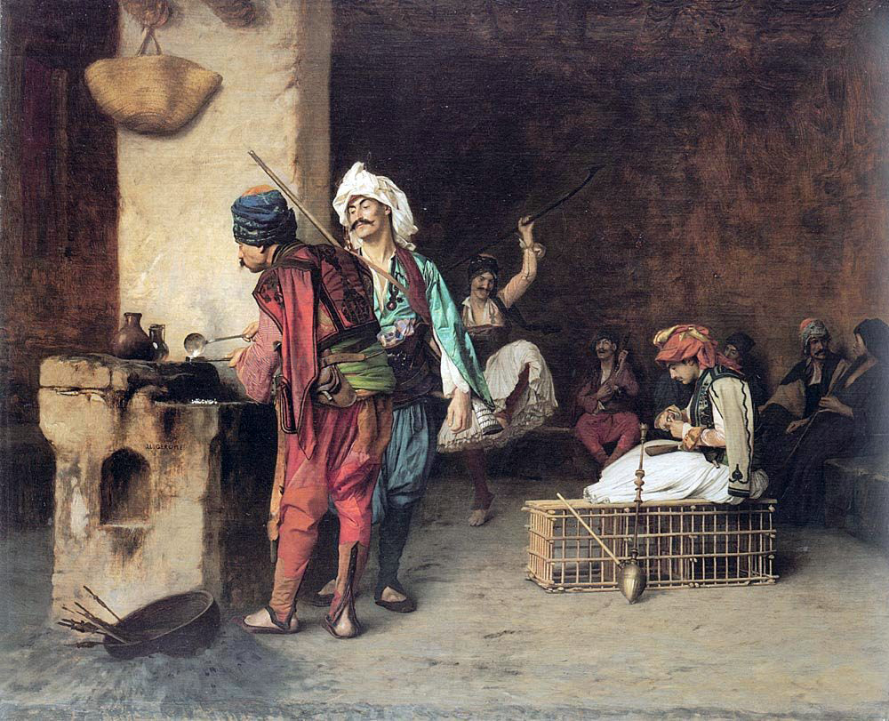 Jean-Leon Gerome Cafe House, Cairo (also known as Casting Bullets) - Canvas Print