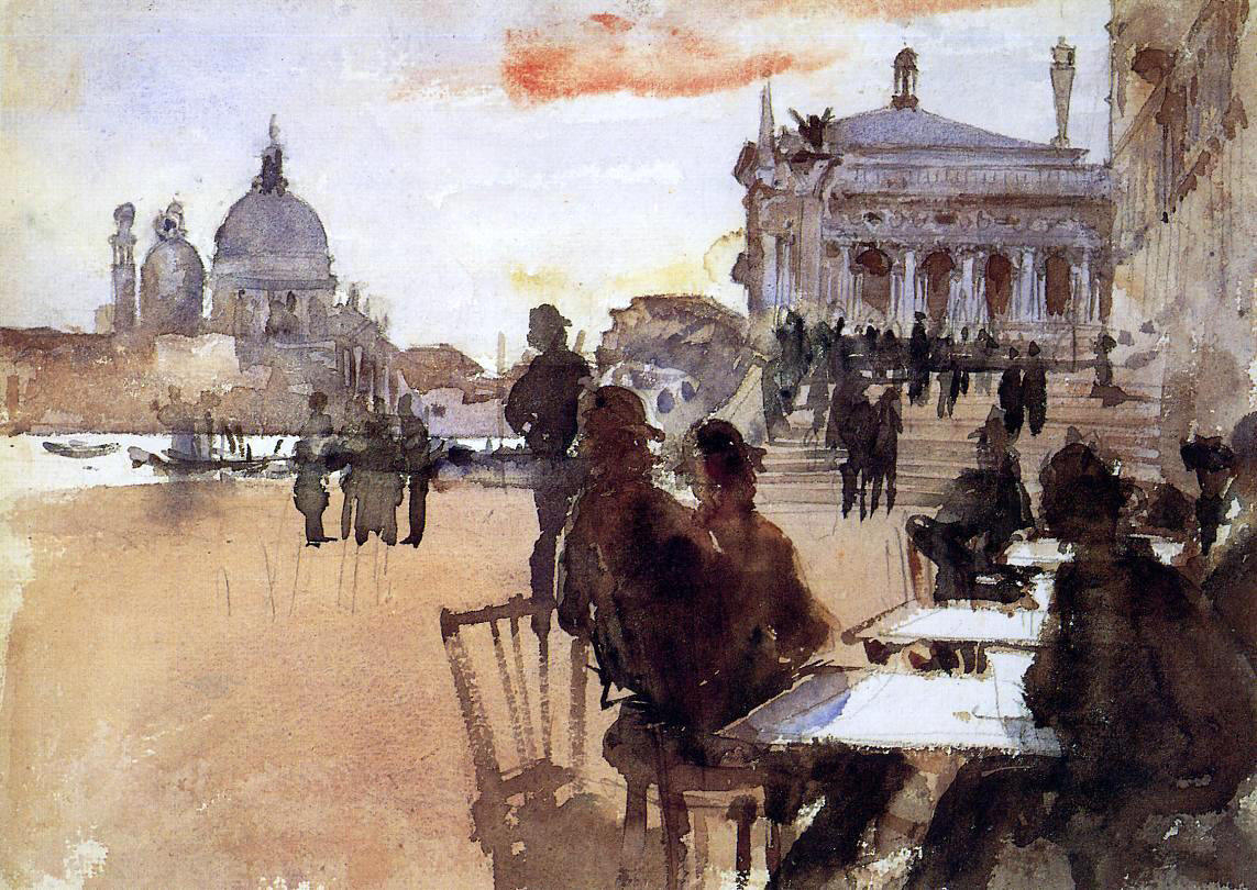 John Singer Sargent Cafe on the Riva degli Schiavoni - Canvas Print