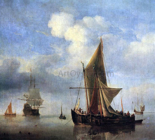 The Younger Willem Van de  Velde Calm Sea - Canvas Print