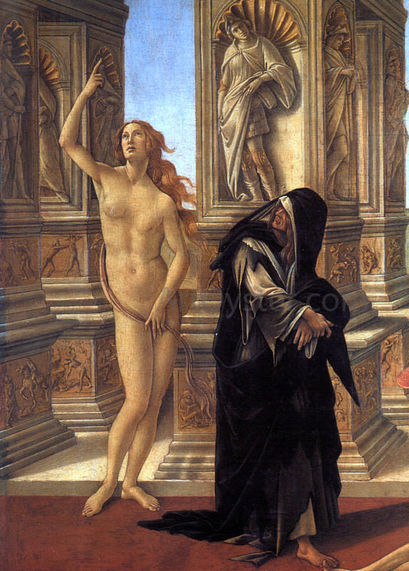 Sandro Botticelli Calumny, detail of Truth and Remorse - Canvas Print