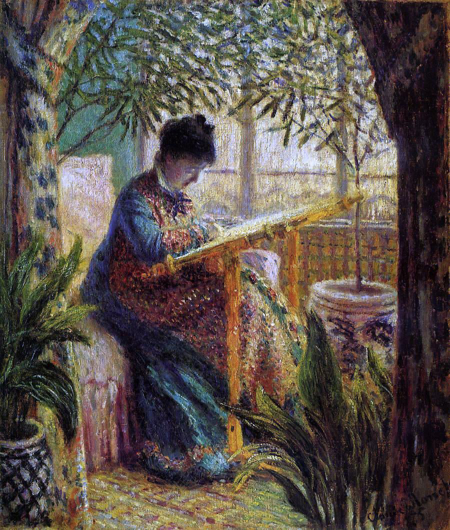 Claude Oscar Monet Camille Embroidering - Canvas Print