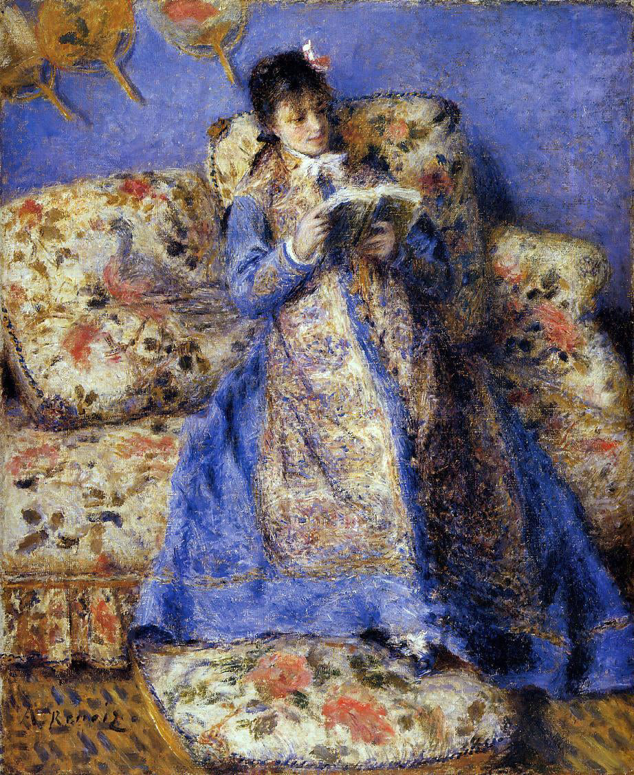Pierre Auguste Renoir Camille Monet Reading - Canvas Print