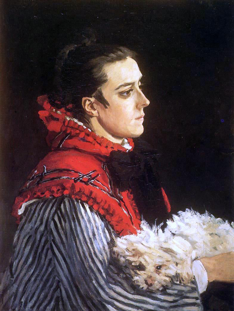 Claude Oscar Monet Camille with a Small Dog - Canvas Print