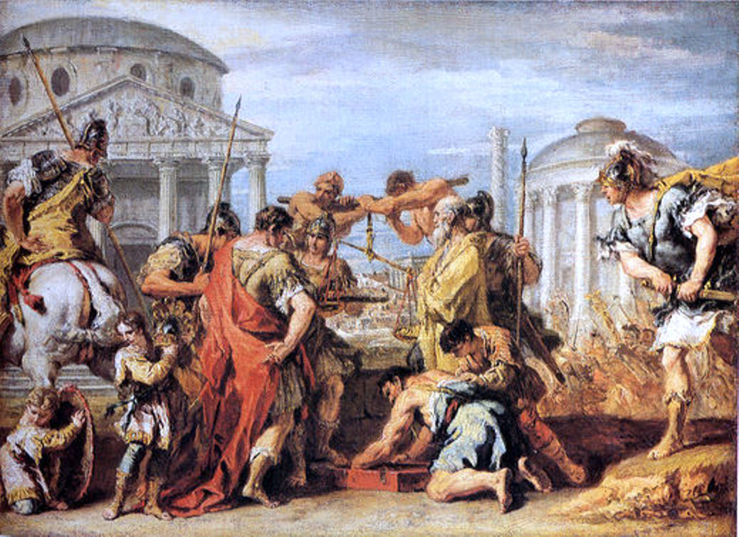 Sebastiano Ricci Camillus Rescuing Rome from Brennus - Canvas Print
