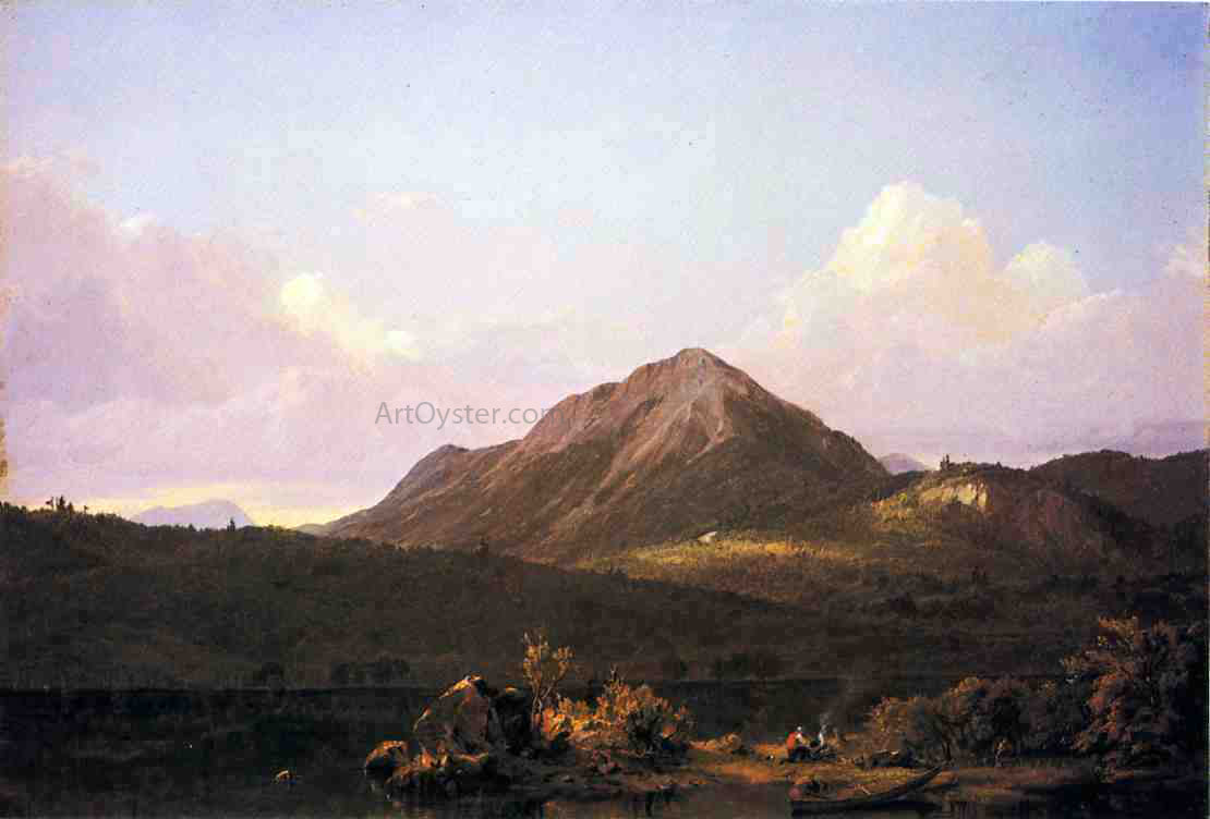 Frederic Edwin Church Camp Fire in the Maine Wilderness - Canvas Print