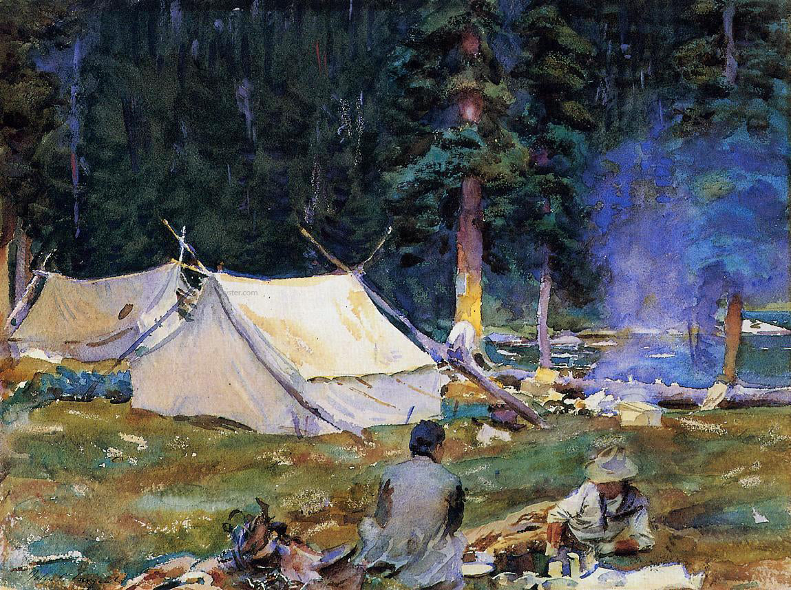 John Singer Sargent Camping at Lake O'Hara - Canvas Print