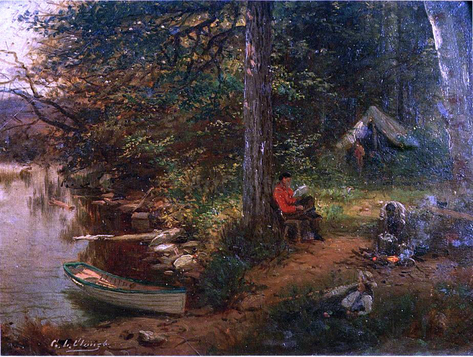 George Lafayette Clough Camping Out in the Adirondacks - Canvas Print