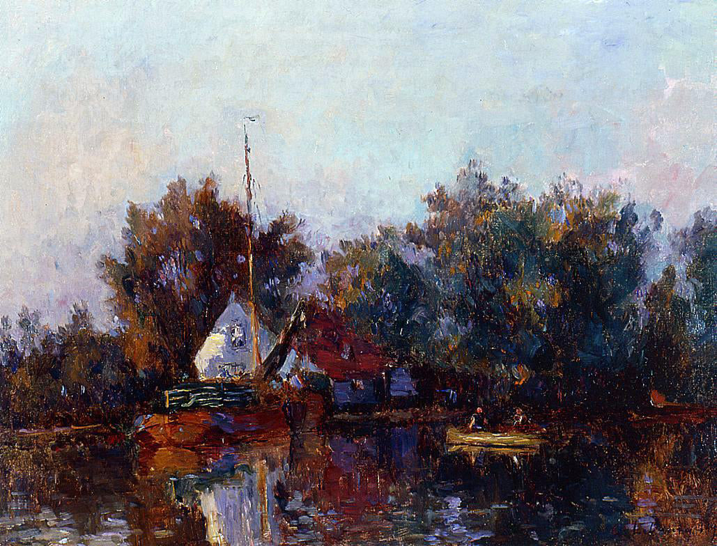 Albert Lebourg Canal in Holland near Rotterdam - Canvas Print