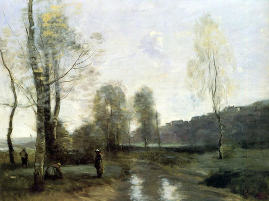 Jean-Baptiste-Camille Corot Canal in Picardi - Canvas Print