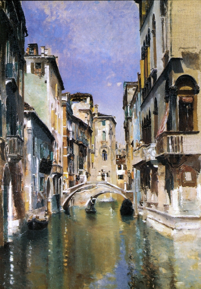 Robert Frederick Blum Canal in Venice, San Trovaso Quarter - Canvas Print