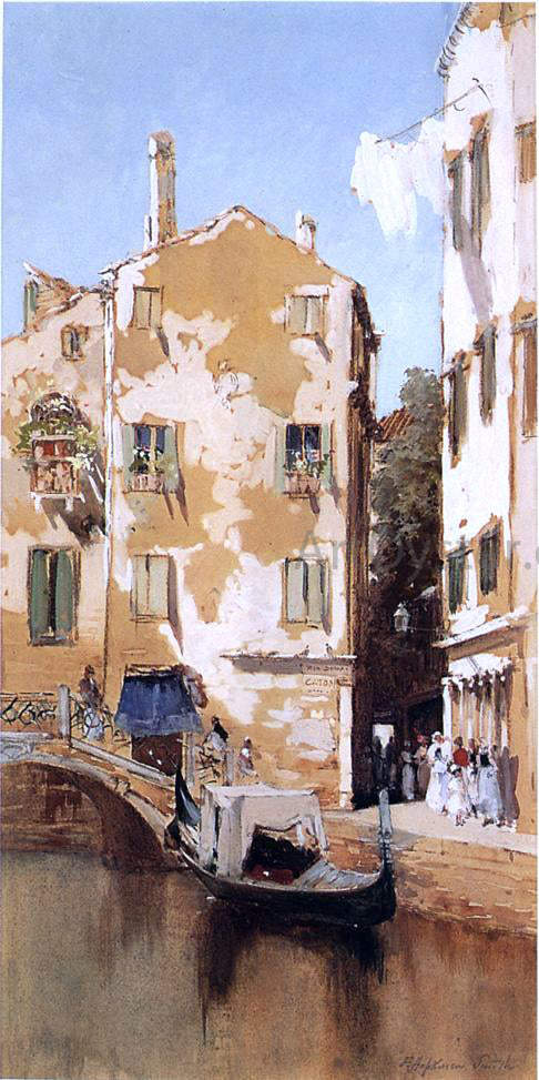 Francis Hopkinson Smith A Canal Scene, Venice - Canvas Print