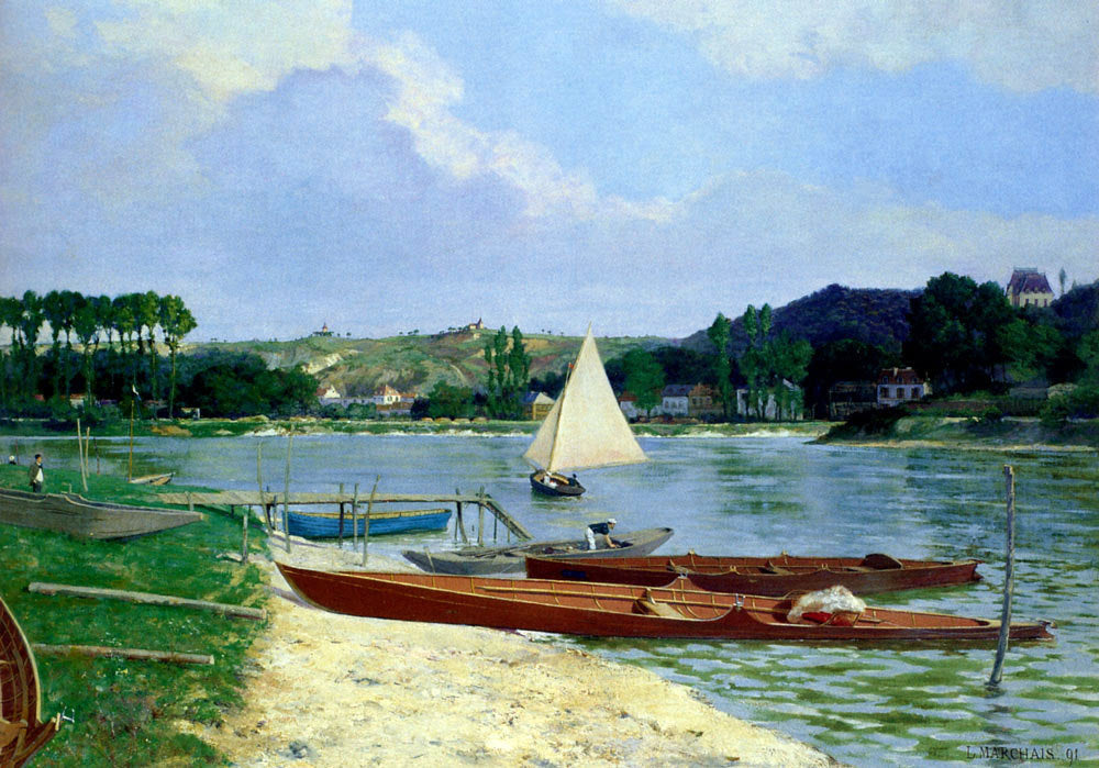 Lucien Marchais Canotiers Sur La Seine - Canvas Print