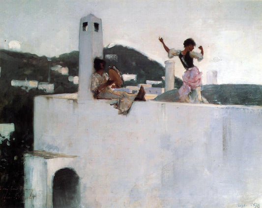 John Singer Sargent Capri Girl on a Rooftop - Canvas Print