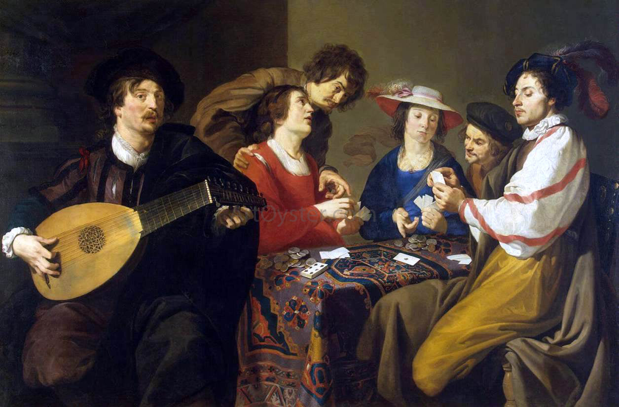 Theodoor Rombouts Card Game - Canvas Print