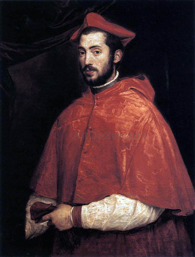 Titian Cardinal Alessandro Farnese - Canvas Print