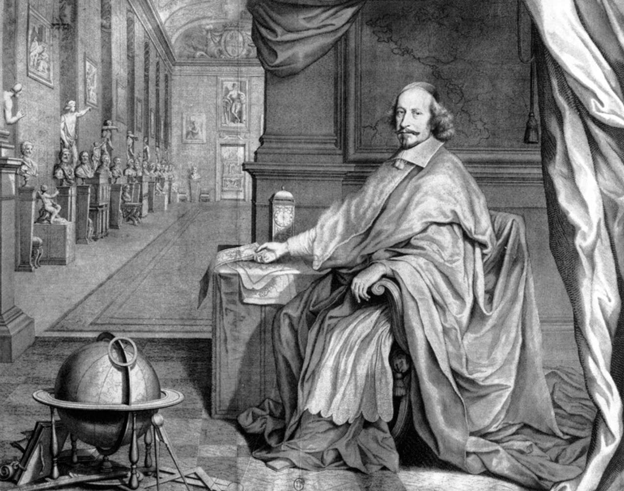 Robert Nanteuil Cardinal Mazarin in His Palace - Canvas Print