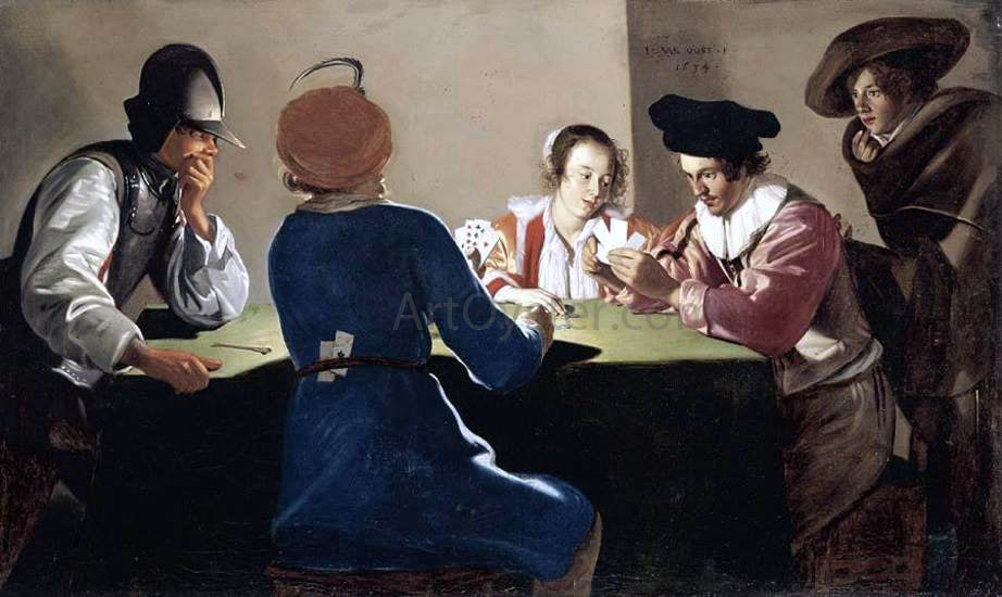 The Elder Jacob Van Oost Card-Sharpers - Canvas Print