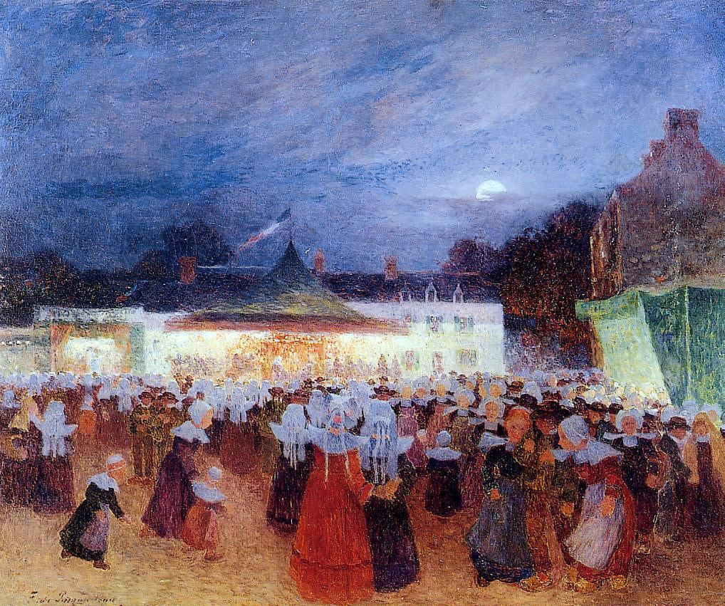 Ferdinand Du Puigaudeau Carnival at Night - Canvas Print
