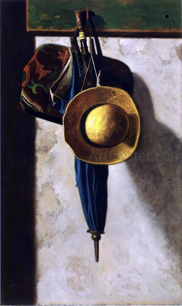 John Frederick Peto Carpetbag, Hat and Umbrella - Canvas Print