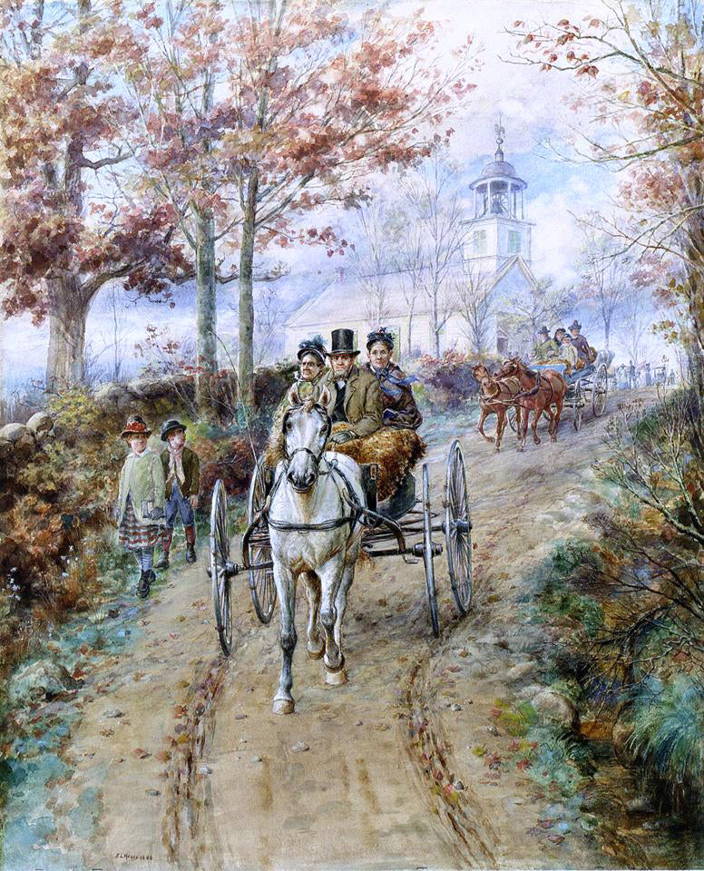 Edward Lamson Henry A Carriage Ride - Canvas Print