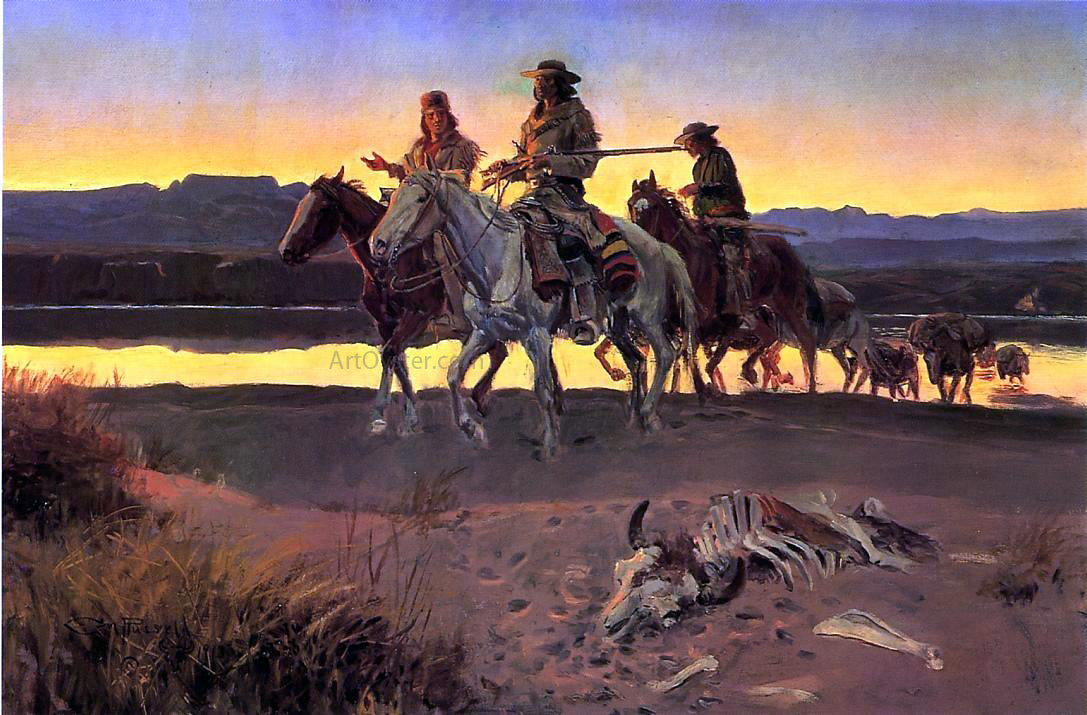 Charles Marion Russell Carson's Men (also known as Appraisal Values) - Canvas Print