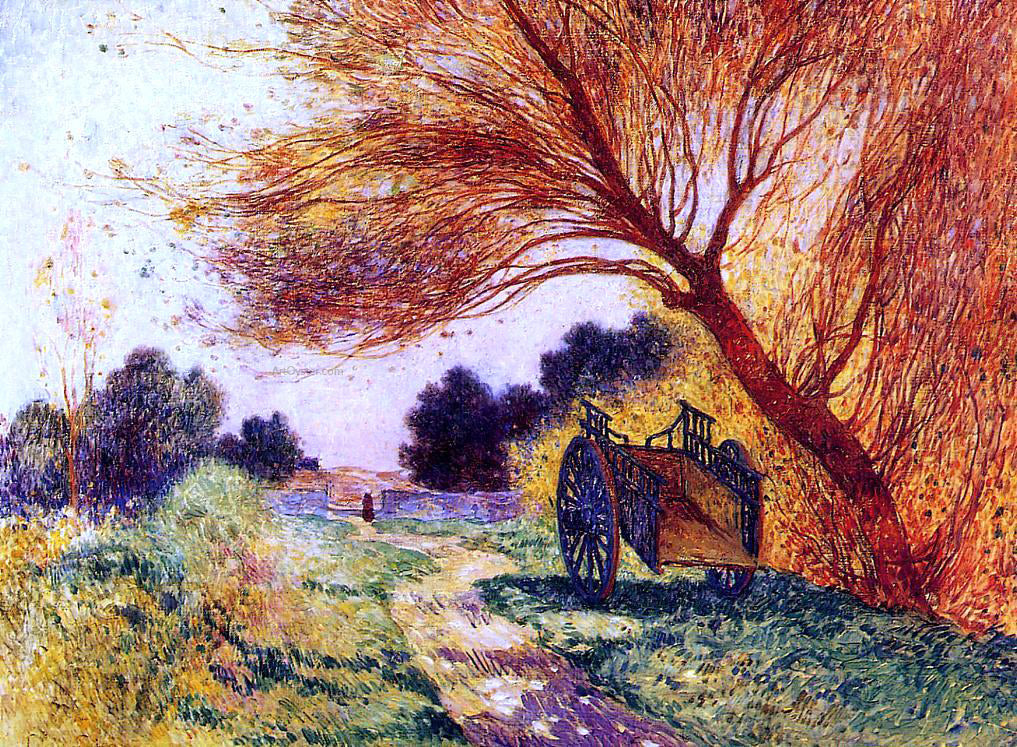 Ferdinand Du Puigaudeau Cart by the Path - Canvas Print