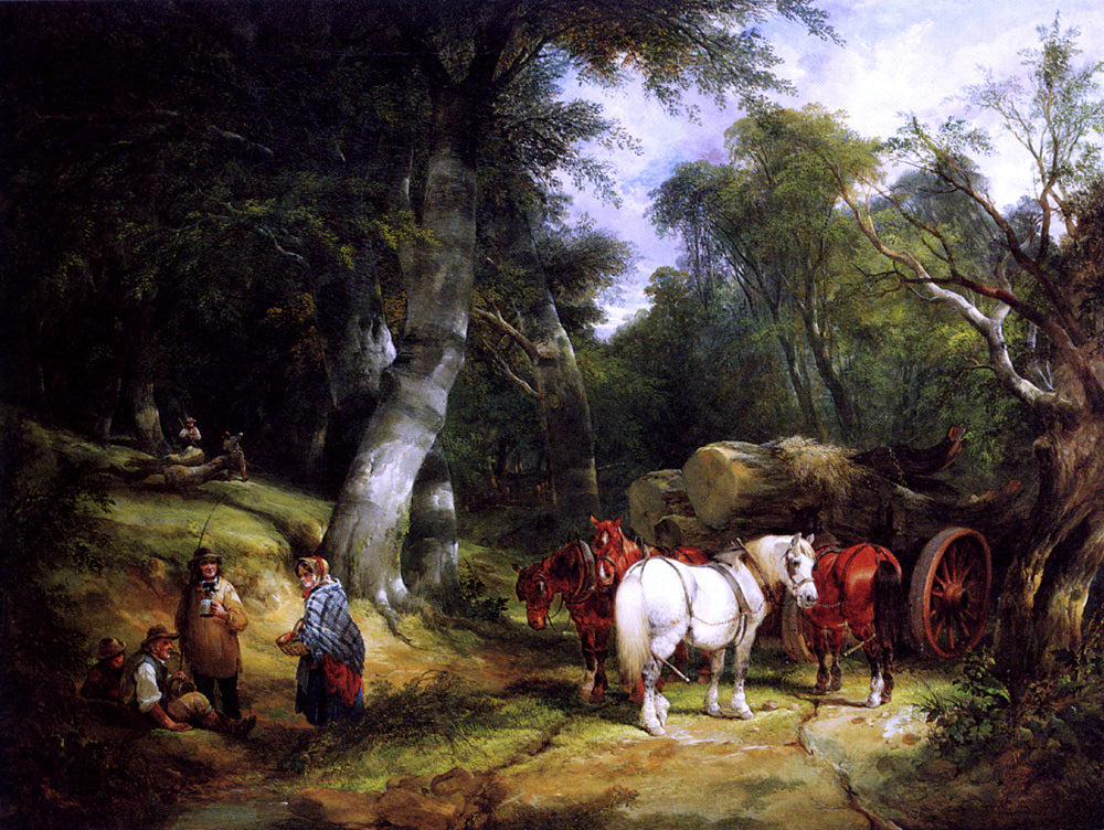 Senior William Shayer Carting Timber In The New Forest - Canvas Print