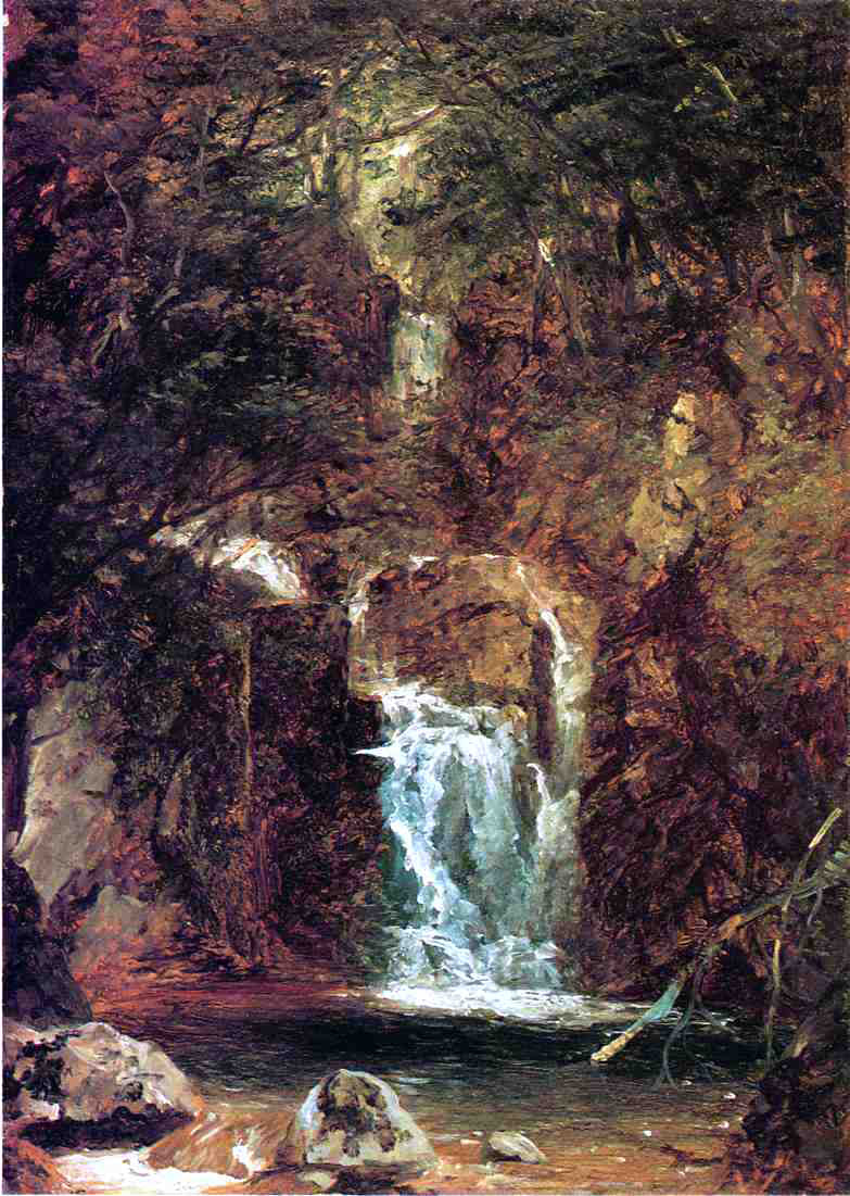 John Frederick Kensett Cascade near Lake George - Canvas Print