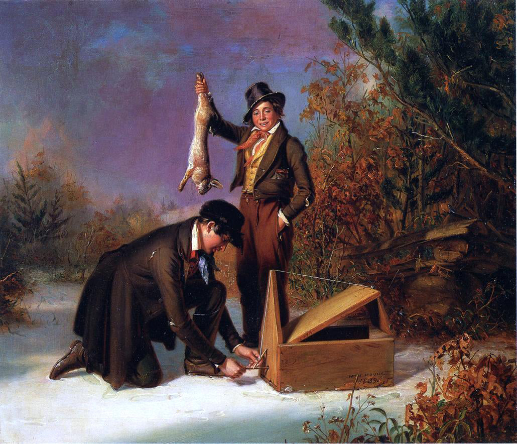 William Sidney Mount Catching Rabbits - Canvas Print