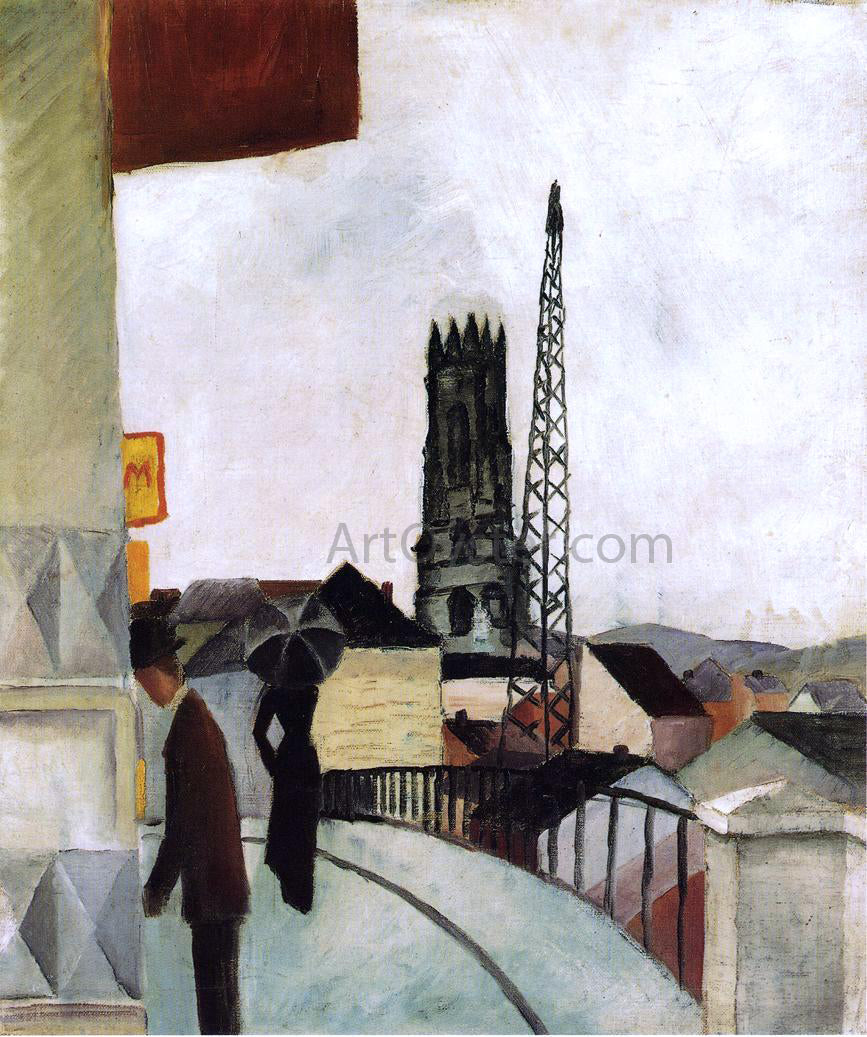 August Macke Cathedral at Freiburg, Switzerland - Canvas Print