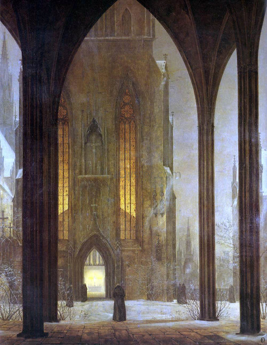 Ernst Ferdinand Oehme Cathedral in Winter - Canvas Print