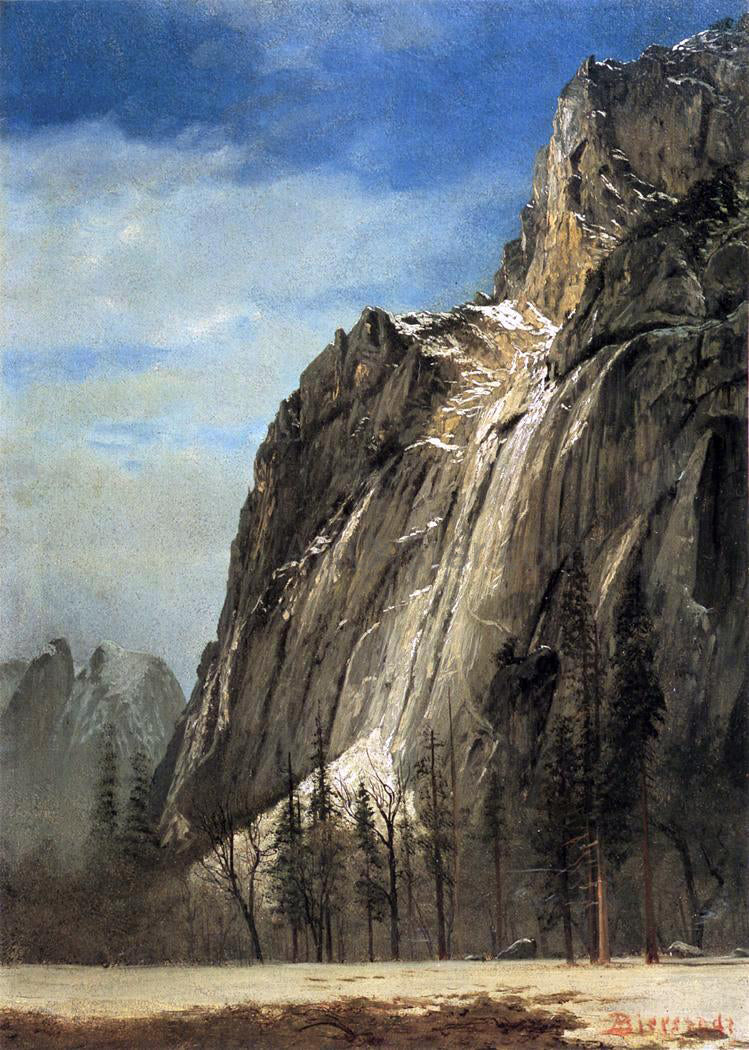 Albert Bierstadt Cathedral Rocks, A Yosemite View - Canvas Print