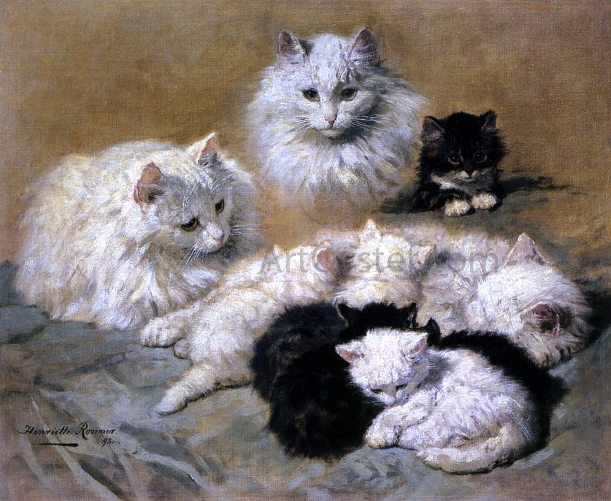 Henriette Ronner-Knip Cats and Kittens - Canvas Print
